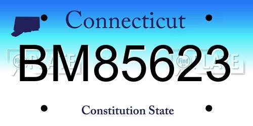 BM85623 Connecticut License Plate