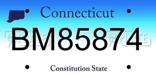 BM85874 Connecticut License Plate