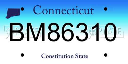 BM86310 Connecticut License Plate