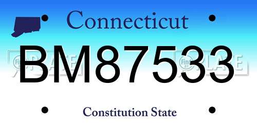 BM87533 Connecticut License Plate