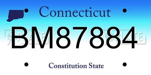 BM87884 Connecticut License Plate