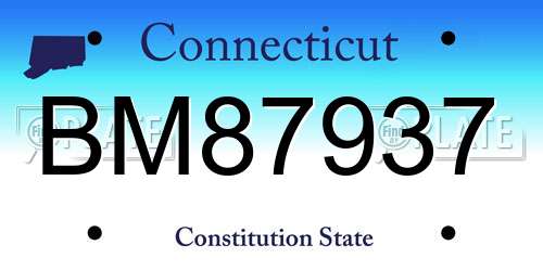 BM87937 Connecticut License Plate