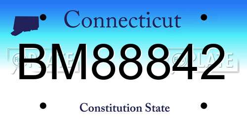 BM88842 Connecticut License Plate