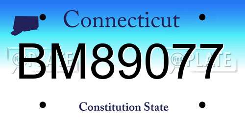 BM89077 Connecticut License Plate