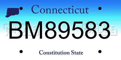 BM89583 Connecticut License Plate