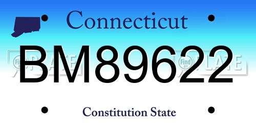 BM89622 Connecticut License Plate