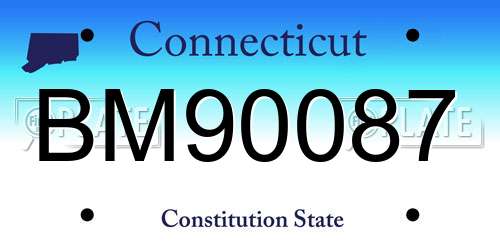 BM90087 Connecticut License Plate