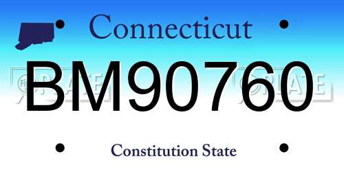 BM90760 Connecticut License Plate