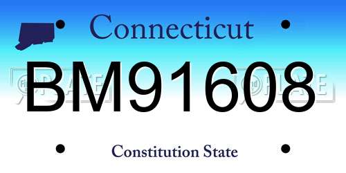 BM91608 Connecticut License Plate