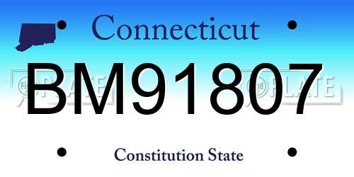 BM91807 Connecticut License Plate
