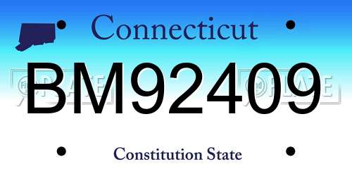 BM92409 Connecticut License Plate