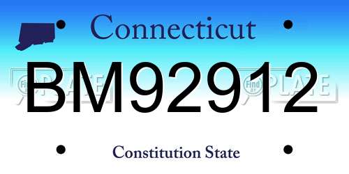BM92912 Connecticut License Plate