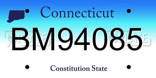 BM94085 Connecticut License Plate
