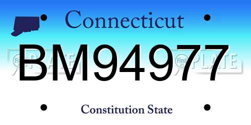 BM94977 Connecticut License Plate