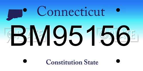 BM95156 Connecticut License Plate