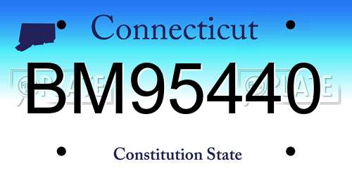 BM95440 Connecticut License Plate