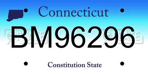 BM96296 Connecticut License Plate