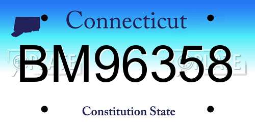 BM96358 Connecticut License Plate