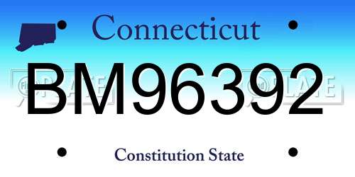 BM96392 Connecticut License Plate