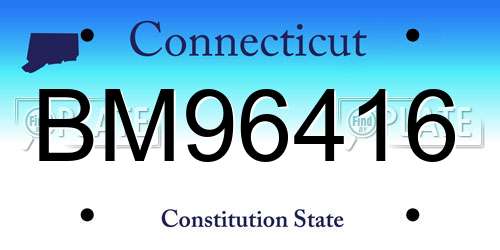 BM96416 Connecticut License Plate