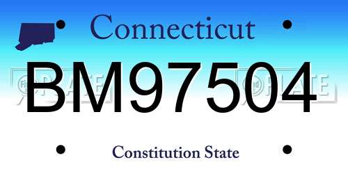 BM97504 Connecticut License Plate