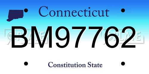 BM97762 Connecticut License Plate