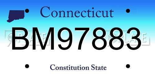 BM97883 Connecticut License Plate