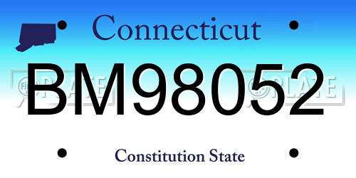 BM98052 Connecticut License Plate