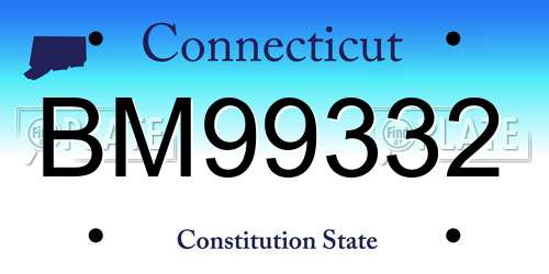 BM99332 Connecticut License Plate