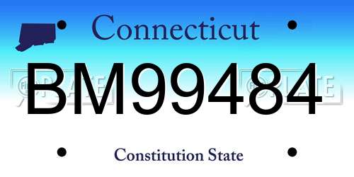 BM99484 Connecticut License Plate