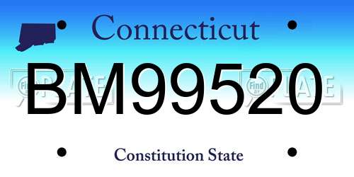 BM99520 Connecticut License Plate