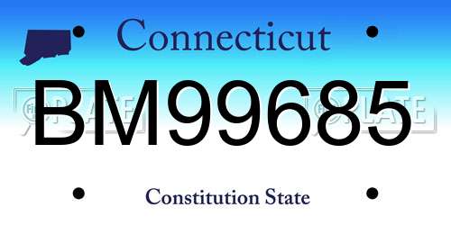 BM99685 Connecticut License Plate