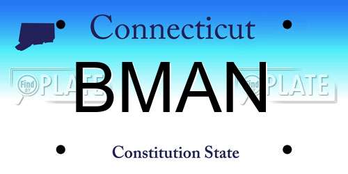 BMAN Connecticut License Plate