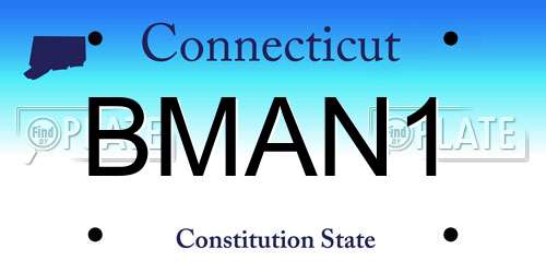BMAN1 Connecticut License Plate