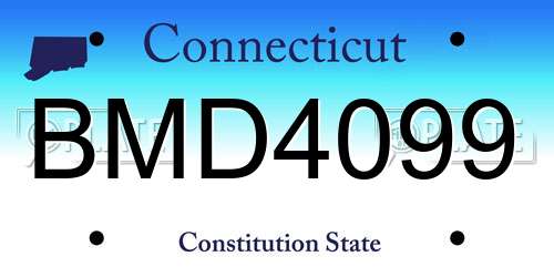 BMD4099 Connecticut License Plate