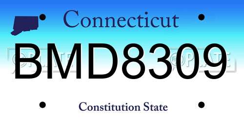 BMD8309 Connecticut License Plate