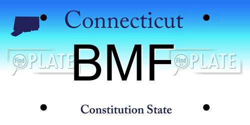 BMF Connecticut License Plate