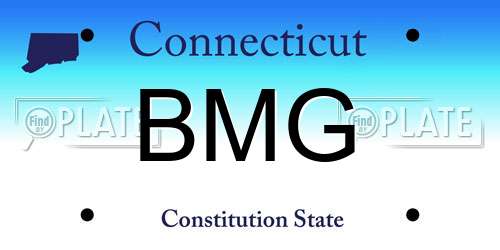 BMG Connecticut License Plate