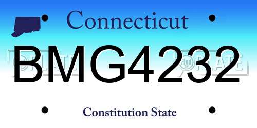 BMG4232 Connecticut License Plate