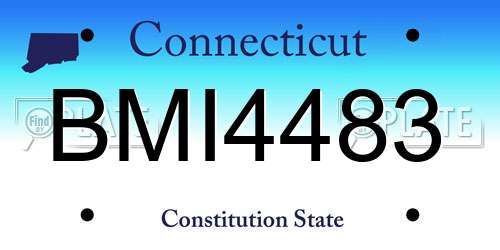 BMI4483 Connecticut License Plate
