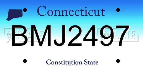 BMJ2497 Connecticut License Plate