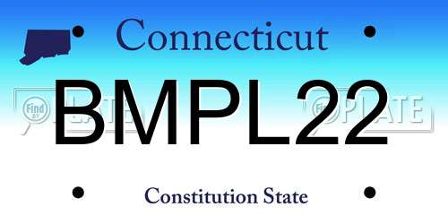 BMPL22 Connecticut License Plate
