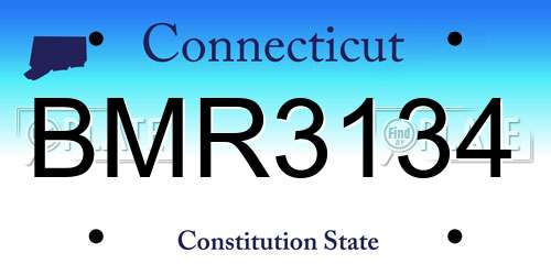 BMR3134 Connecticut License Plate