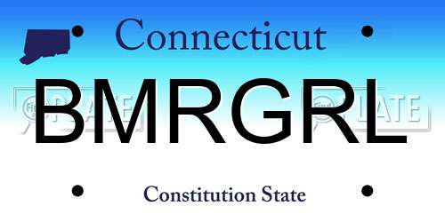 BMRGRL Connecticut License Plate