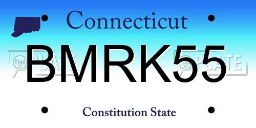 BMRK55 Connecticut License Plate