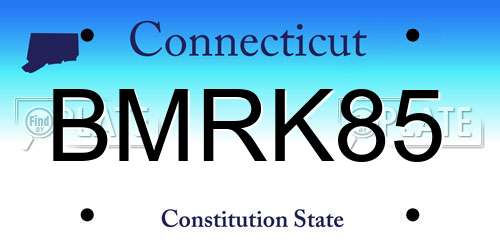 BMRK85 Connecticut License Plate