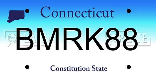 BMRK88 Connecticut License Plate
