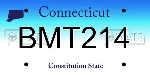 BMT214 Connecticut License Plate