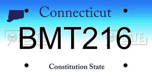 BMT216 Connecticut License Plate