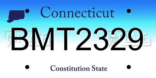 BMT2329 Connecticut License Plate